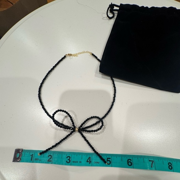 Elegant and VERY UNIQUE Black Beaded Necklace with Gold Accents🖤adjustable size - Picture 3 of 3